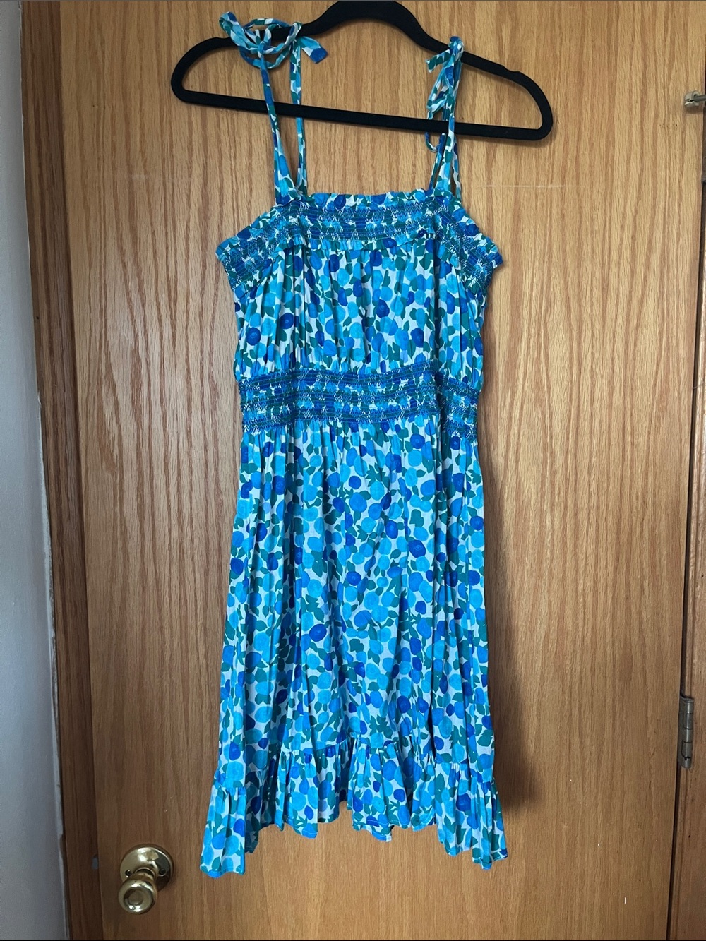 J. Crew Smocked Blueberry Mini Dress